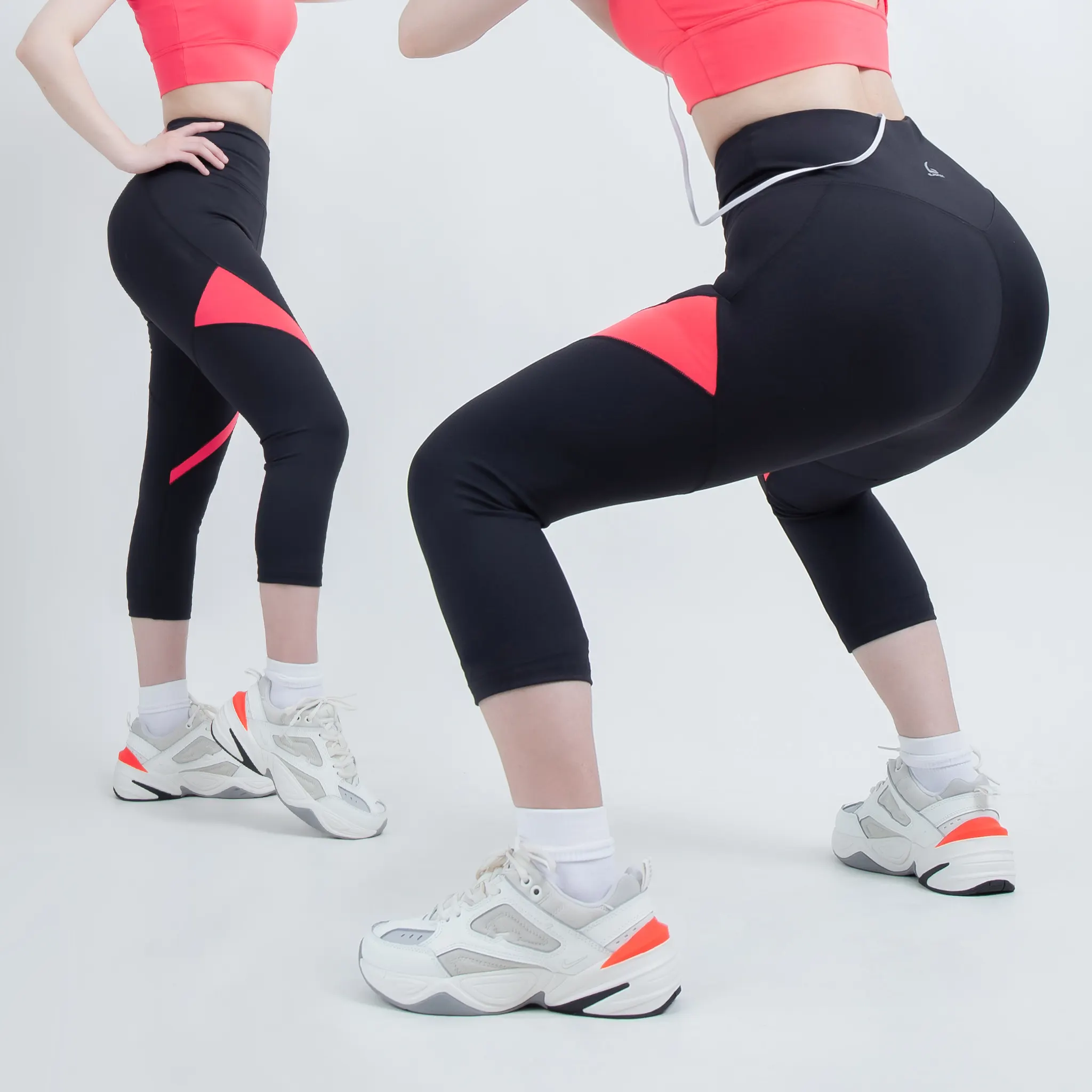  Quần lửng thể thao phối màu Gladimax G08 chất thun co giãn chiều, cạp cao tôn dáng phù hợp cho chạy bộ, yoga, tập gym 