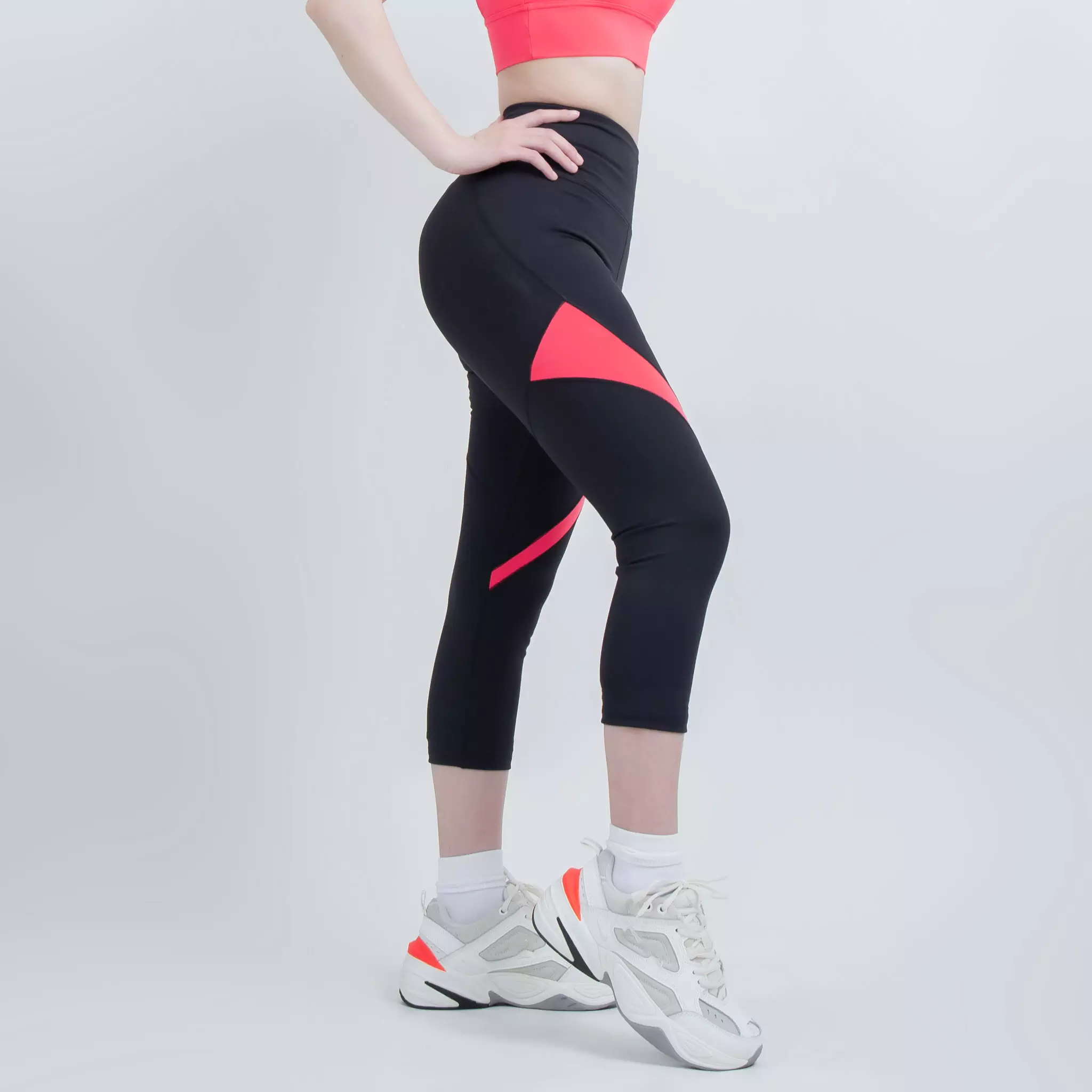  Quần lửng thể thao phối màu Gladimax G08 chất thun co giãn chiều, cạp cao tôn dáng phù hợp cho chạy bộ, yoga, tập gym 
