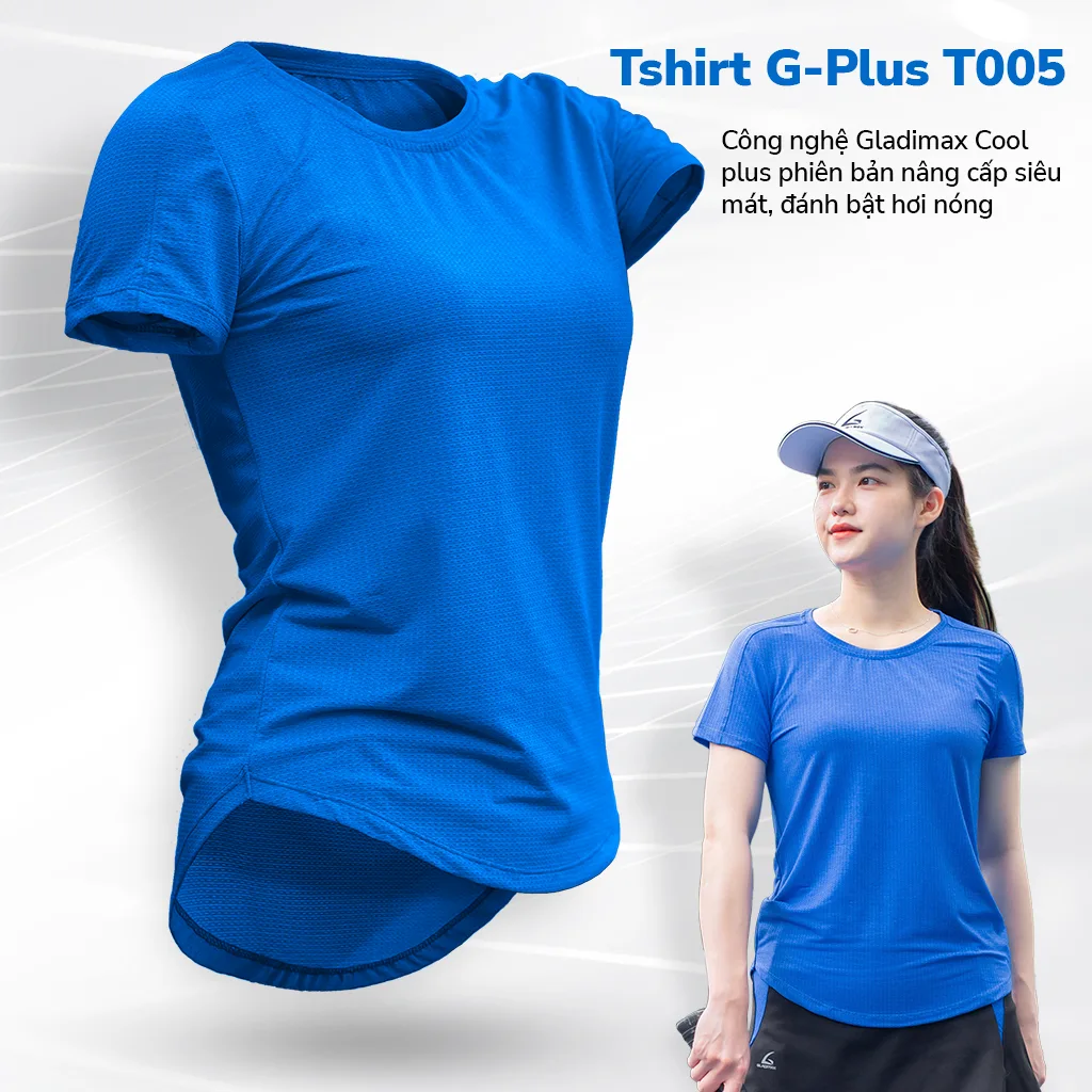  Áo thể thao Gladimax Tshirt G-Plus T005 vải lỗ thoáng khí, nhẹ, thấm hút nhanh phù hợp mọi hoạt động thể thao 